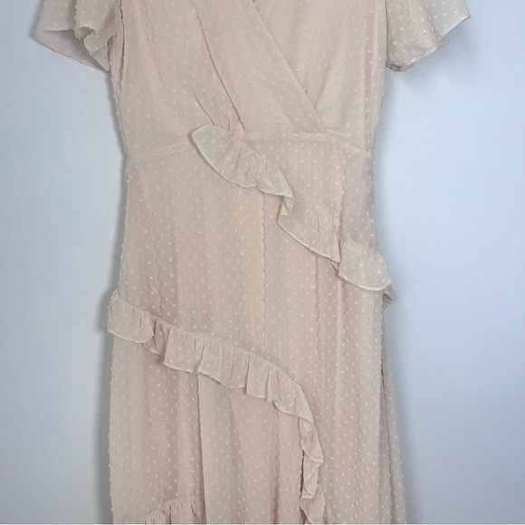 Lulus Next to You Cream Swiss Dot Ruffled Midi Dress Size Medium - Picture 4 of 14